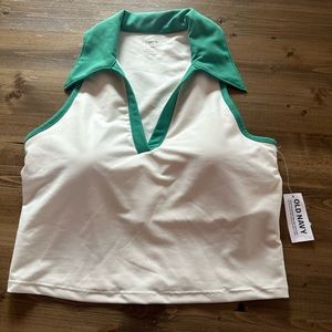 Fitted powersoft sleeveless cropped polo